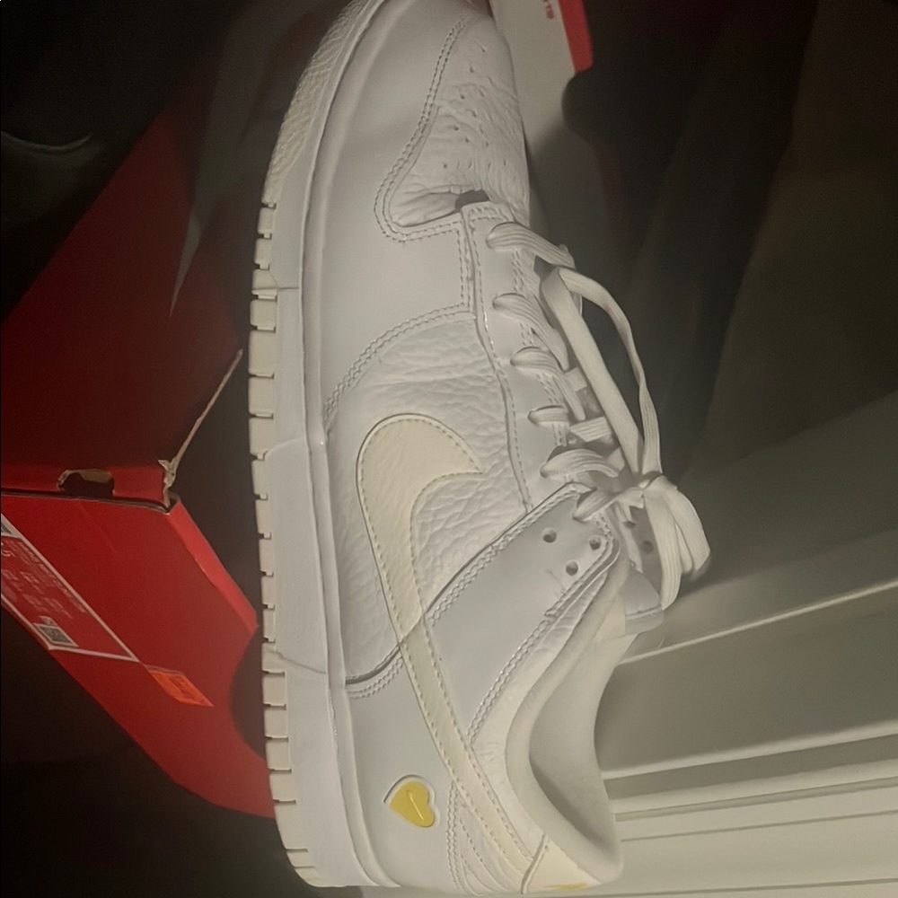Nike Dunk Low Sneakers - White and Yellow